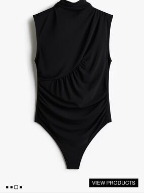 Sleek Black Sleeveless Bodysuit